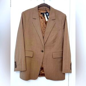 Banana Republic Siena Slim Italian Wool Blazer NWT Size 12P Heather Camel
